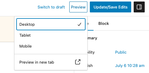 Choose different device display for responsive design.