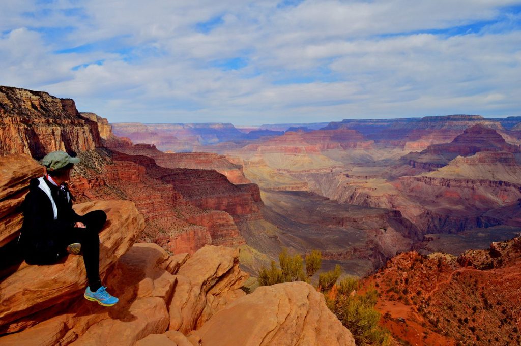 A student looks at the other-worldly landscape of the Grand Canyon