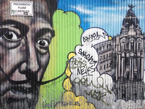 Salvador Dali street art in Madrid