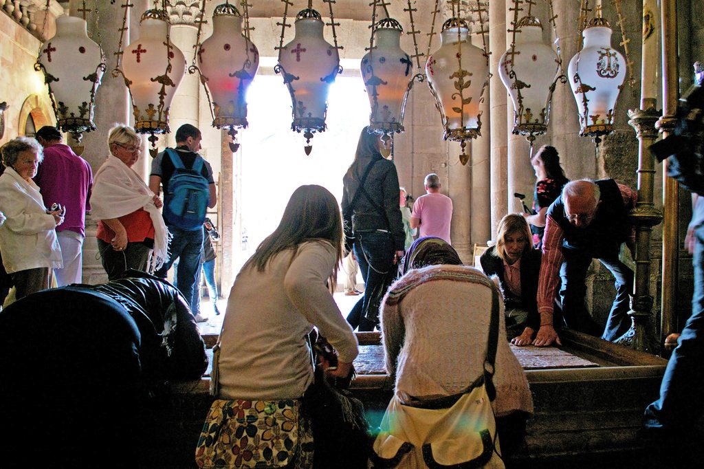 The Stone of the Anointing, in Jerusalem's Church of the Holy Sepulchre