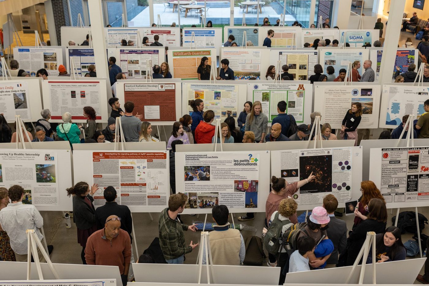 Student research poster session in the Weitz Center