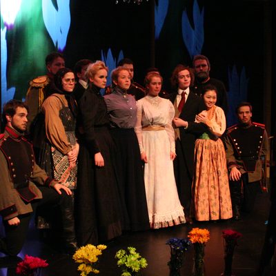 Actors standing together on stage