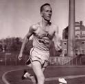 Hendren runs on the Carleton outdoor track