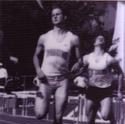 Scherer runs on the outdoor track