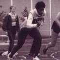 Crutchfield sprints on the outdoor track