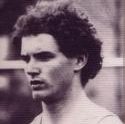 Bollin shows a focused face preparing for a race