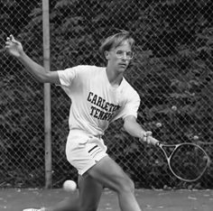 James stretches out for a tennis baseline return