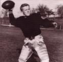 Raiter winds up to throw a football