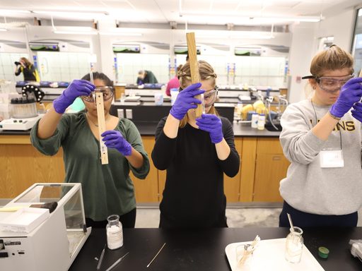 Students in a biochemistry lab