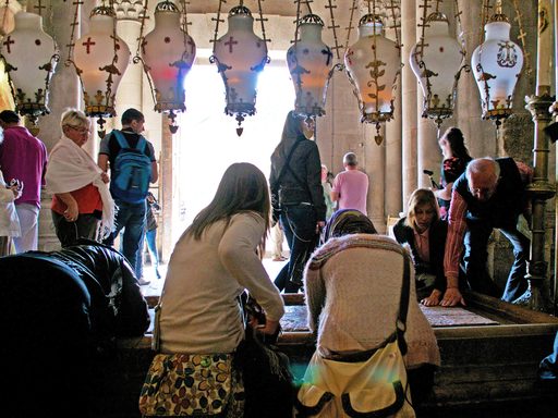 The Stone of the Anointing, in Jerusalem's Church of the Holy Sepulchre