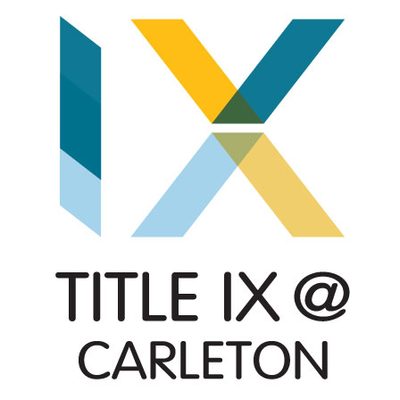 Title 9 logo picture that shows a large IX with the text Title 9 at Carleton underneath