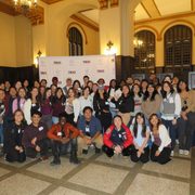 Students pose at the First Gen Dinner