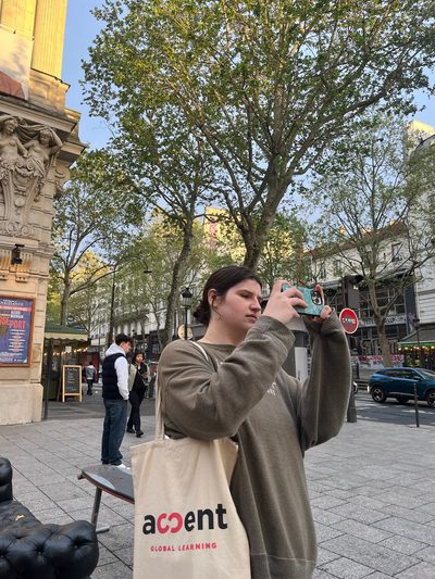 Mya Pieper '28 in her OCS in Paris, France
