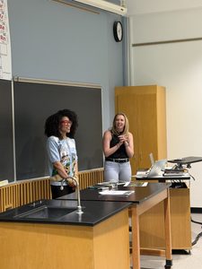 Judith Pannell, Senior Director of Student Life, and Kim Hildahl, TRIO Director, presenting at the SES Workshop: Savvy Shopping on a College Budget