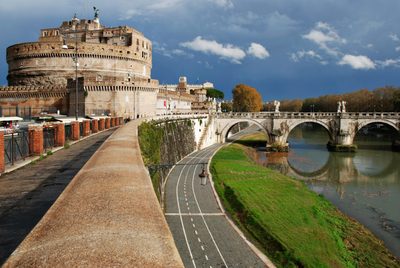 A very of Castel Sant'Angelo from the Lungotevere