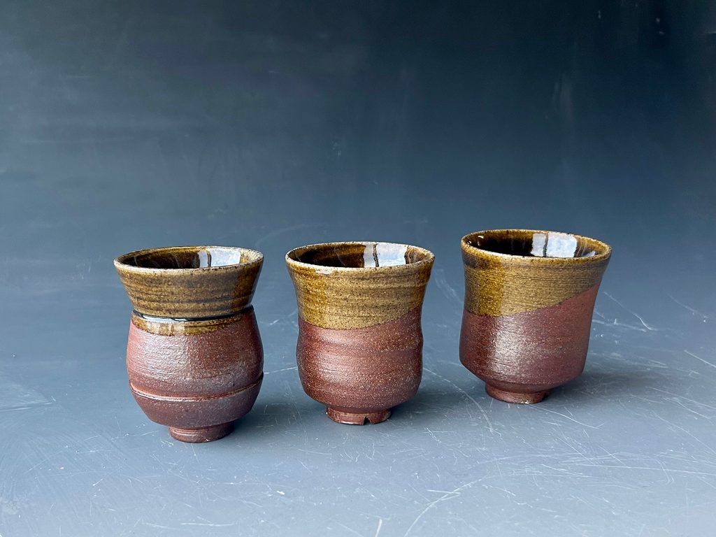 Soda fired ceramic cups