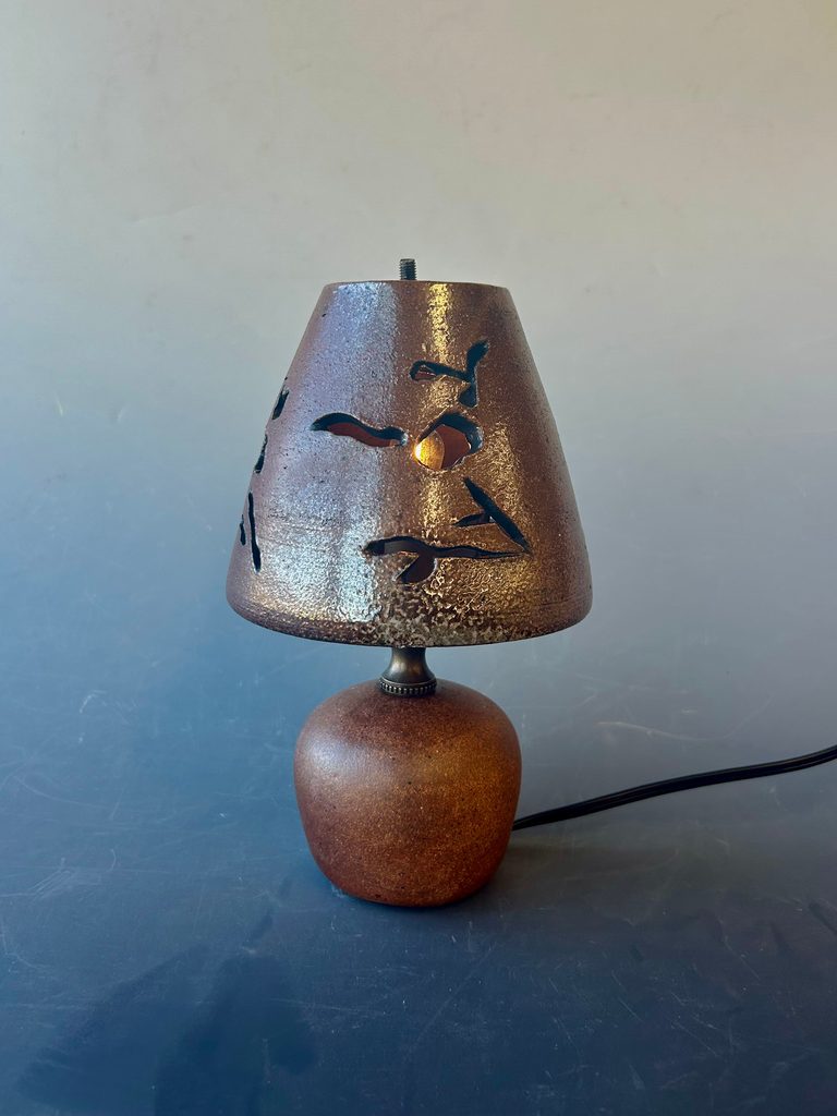 Soda fired ceramic lamp