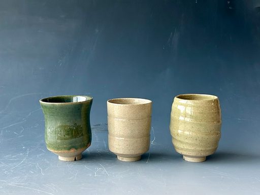 Ceramic cups, fired in oxidation
