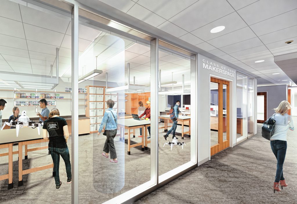Architect’s rendering of the soon-to-be-built Makerspace in the new Science Center