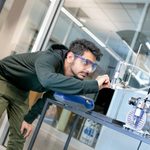 Mehdi Shahid ’22 works in Anderson Hall lab