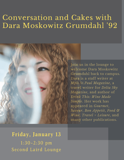 Announcement: Conversation and Cakes with Dara Moskowitz Grumdahl