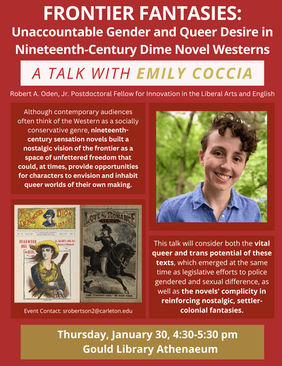 Poster for Emily Coccia's talk on January 30, 2025