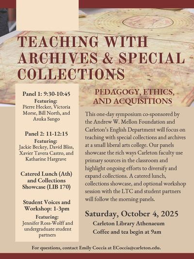 Description and schedule of events for Mellon Symposium Teaching with Archives and Special Collections