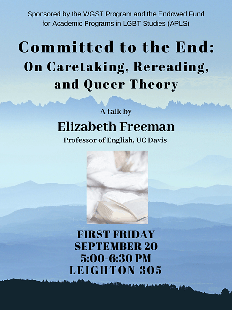 Poster for Elizabeth Freeman talk
