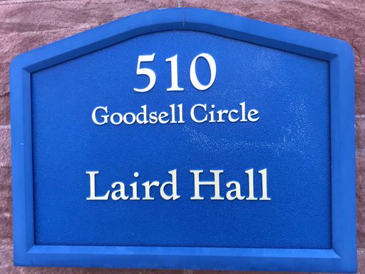 Sign in front of Laird Hall