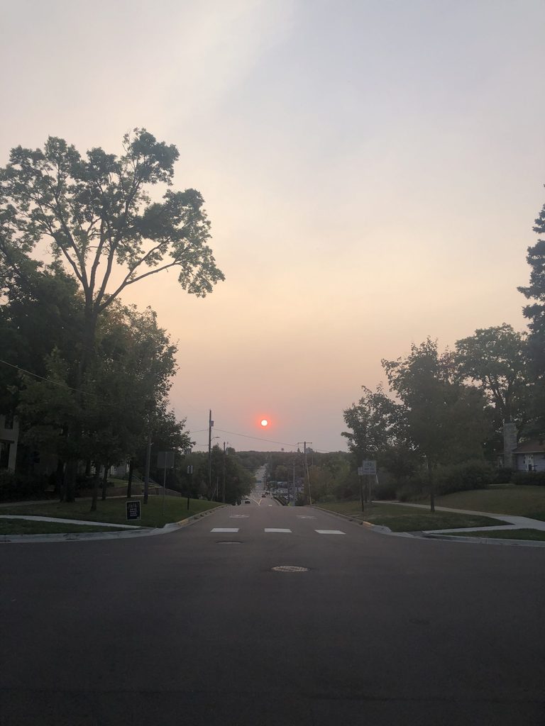 Hazy skies in Northfield