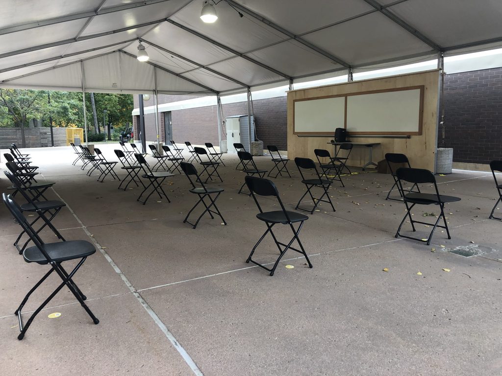 Outdoor tent classroom