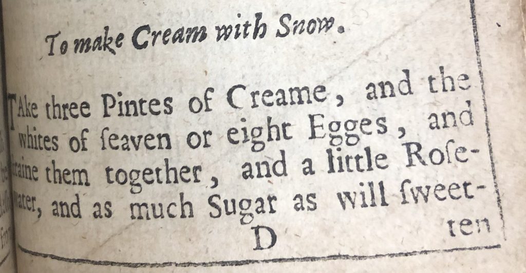 To make Cream with snow