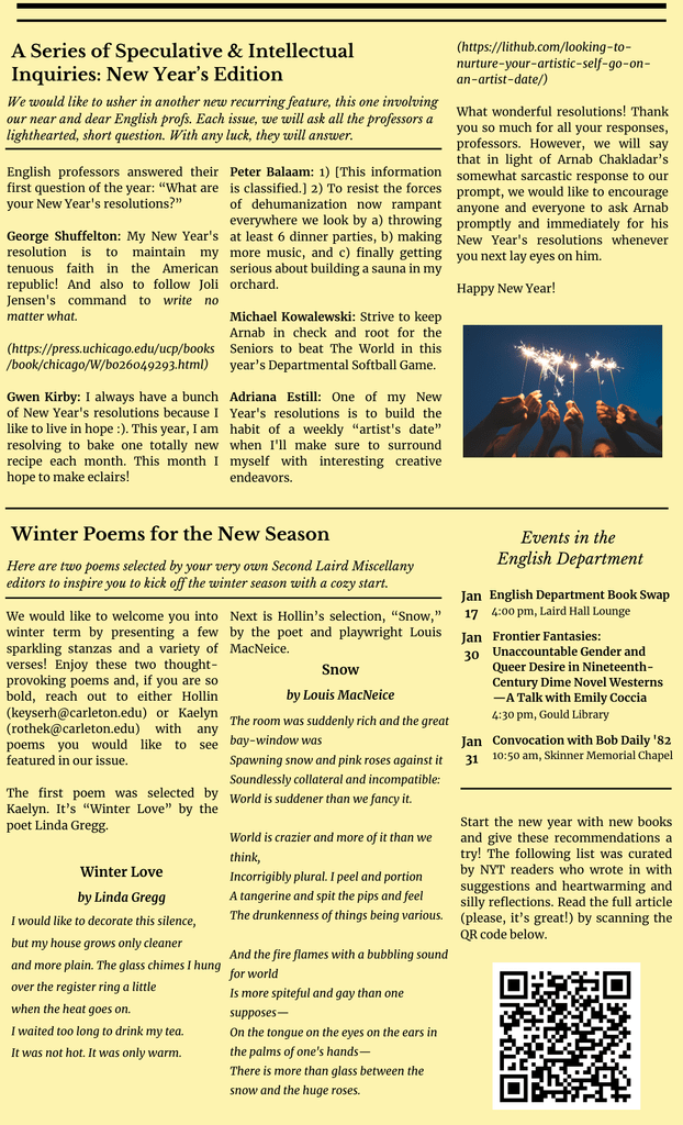 Second Laird Miscellany, Winter, No. 1, pg 2